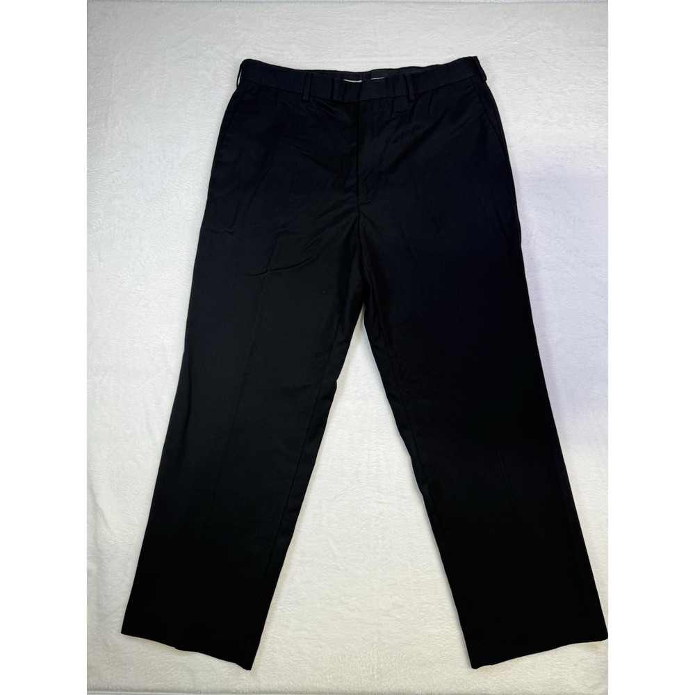 Perry Ellis Portfolio Mens Pleated Cuffed Dress Pants Sz 36 Black Stripe 36x29